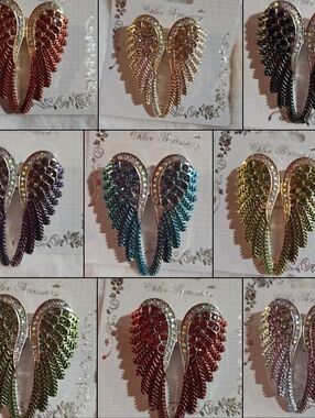 2 for $22(Choose Your Color(s))Crystal Angel Wings Pin Brooch 🪽 NWT